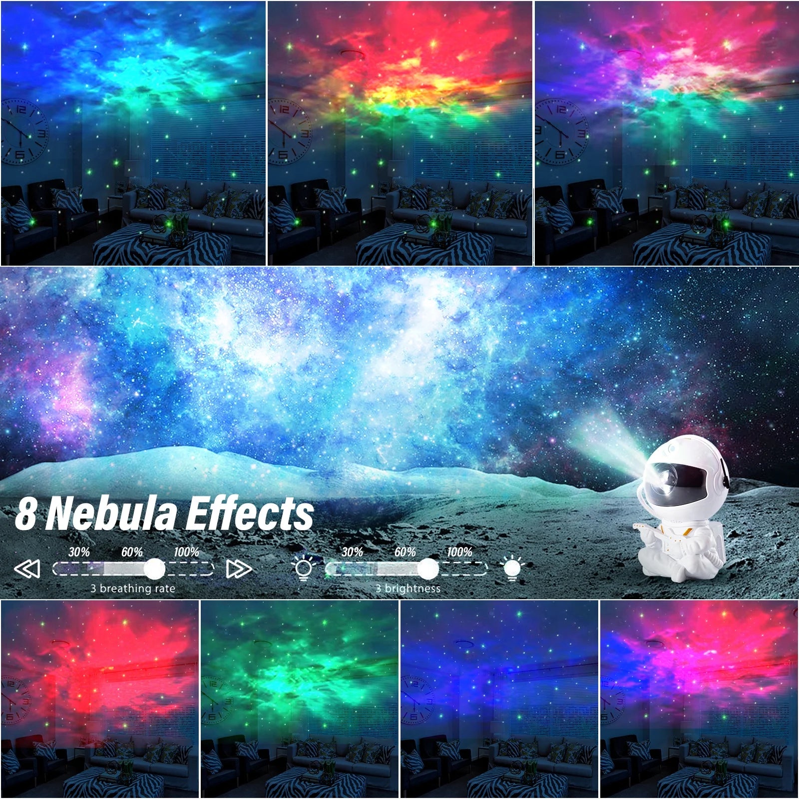 Astronaut Galaxy Projector, 8 Nebula Effects Galaxy Star Projector with Smare Remote Control, 360° Rotation Night Light for Valentines Day Gift/Birthday Gifts for Family, Friends