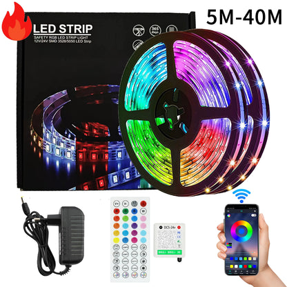 24V Strip Light SMD 3535 Colour Changing Controllable Remote Control Color Strip Lights Led Strip Light Rgb Lights for Room